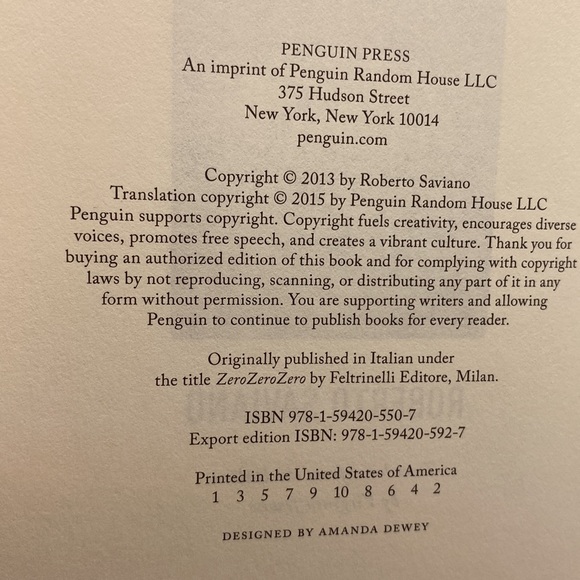 Zero Zero Zero by Roberto Saviano Hardcover with Dust Jacket - Picture 9 of 10